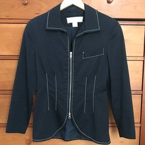 RARE: Charlotte Neuville navy cotton blazer